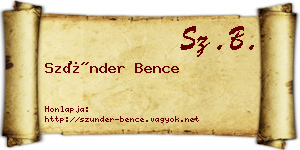 Szünder Bence névjegykártya